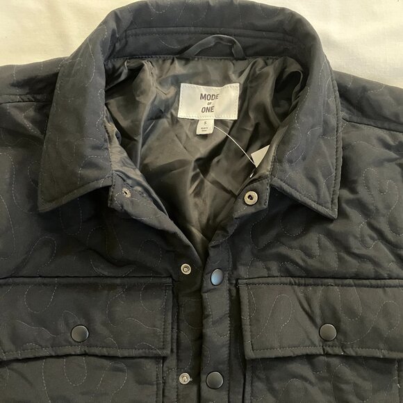 Mode of One Men's Quilted Jacket Deep Black Size S - Picture 4 of 9